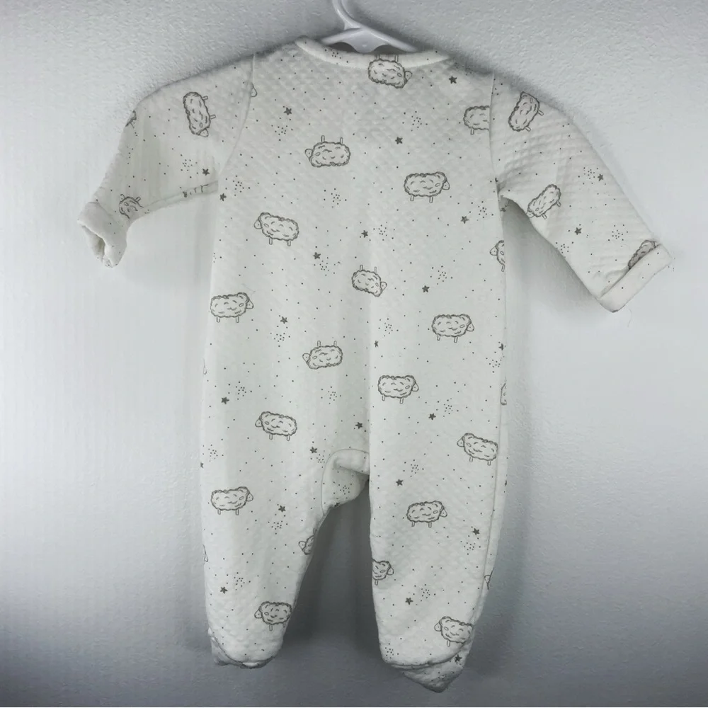 CARTER'S JUST ONE YOU Baby Kids Stars & Sheep Print Cream Onesie Size 3 Months